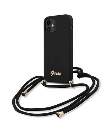 Guess Carcasa 'Silicone Metal' Iphone 12 Mini Con Colgante Negro