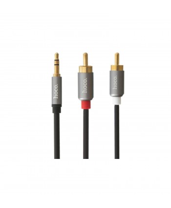 Hoco Upa10 Cable Audio Doble Lotus 3.5Mm Gris Metal