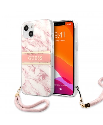 Guess Carcasa Marble Iphone 13 Pro Colgante Rosa