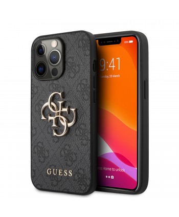 Guess Carcasa Metal Logo Iphone 13 Pro Gris