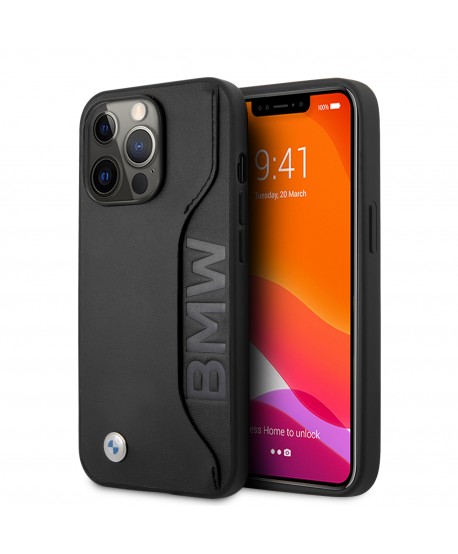 Bmw Carcasa Wordmark Iphone 13 Pro Max Con Tarjetero Negra